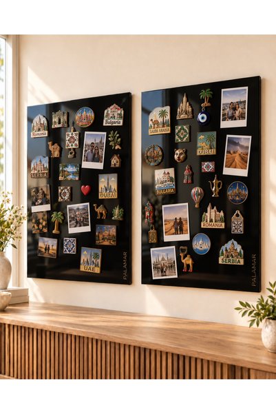 Palamar Saraydüzü 2 panouri magnetice din metal negru lucios, 50x70 cm – Set ...