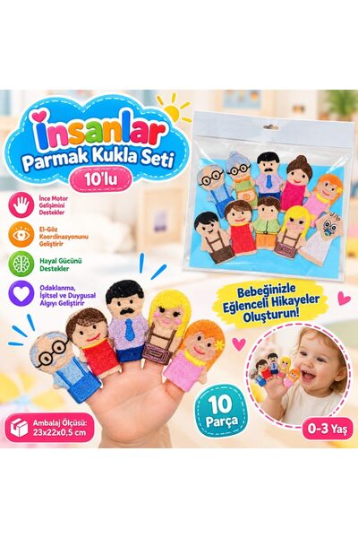 Bezos AND-5087 T Human Finger Puppet Set, Pack of 10 BZELDR05