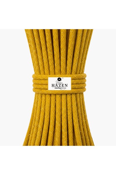 Hazen Home Cord, Cotton, 6–7 mm, 45–50 Meters, 1 Kg – Glittery Mustard Yellow
