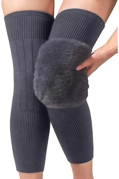 Generic 1 Pair Long Knee Brace with Fleece Lining at Knee Area – Over Knee Th...