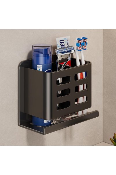 Generic Wall-Mounted Toothbrush Holder, Aluminum Material Shower Shaver Stora...