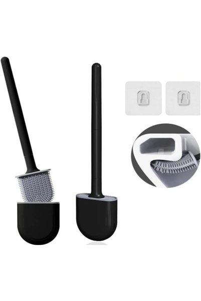Generic Silicone Toilet Brush and Holder Set, 2 Pack Toilet Bowl Brush with L...