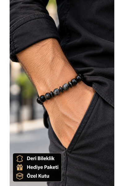 HER ŞEY NOTA www.herseynota.com Selvorin Taviressa Black and Gray Beaded Men'...