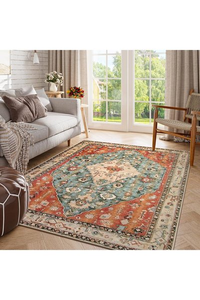 Generic Boho Tribal Washable Living Room Bedroom Rug, Oriental Soft Dining Ro...