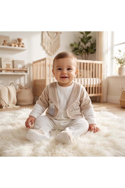 Mothersworld.sa Kachoura Baby Vest-Look Winter Romper (333) - Grey