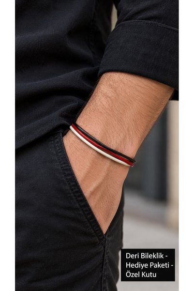 HER ŞEY NOTA www.herseynota.com Veladrian Soreva Black and Red Leather Men's ...