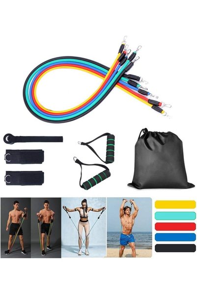 Generic Resistance Bands Set, Fitness Gym Strength Training Body Yoga Pilates...