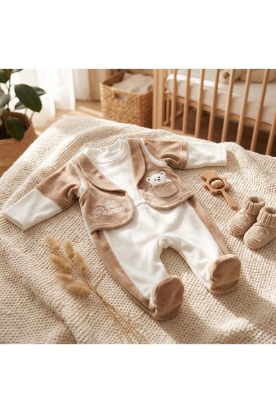 Mothersworld.sa Kachoura Baby Vest-Look Winter Romper (333) - Brown