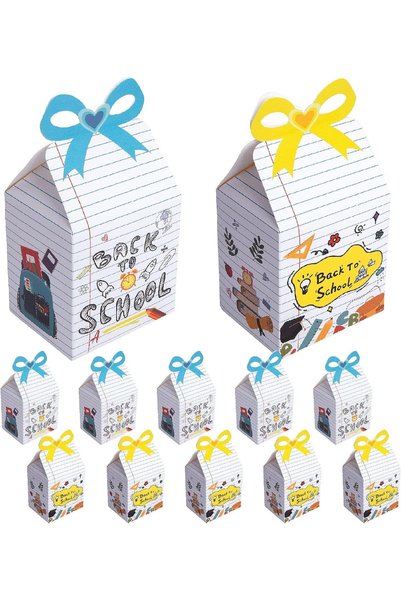 Generic Back to School Party Gift Boxes 12 PCS for Kids, Square Candy Treat B...