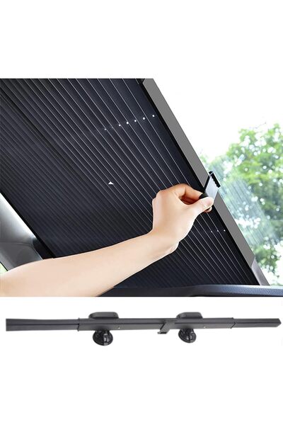 Generic Retractable Windshield Sun Shade for Car, 65CM Large Foldable Sun Vis...