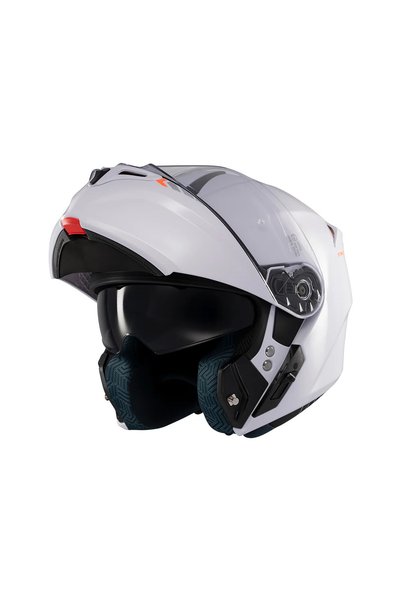 AXXIS Casca moto modulabila (flip-up) Storm S SV A0 - Alb lucios, ochelari de...