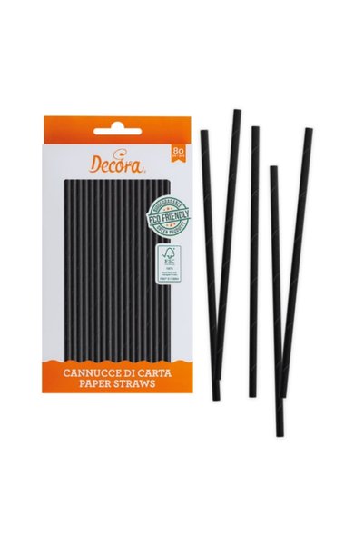 DECORA Black straws