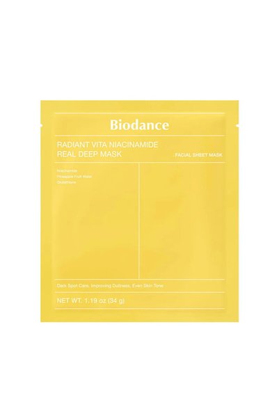 Biodance Mască facială Radiant Vita, cu niacinamidă, pentru pete întunecate, ...
