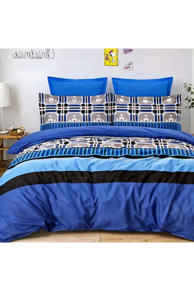 Ralex Pachet Lenjerie pat bumbac Finet 6 piese cu desen PROMO, cearsaf pat 23...