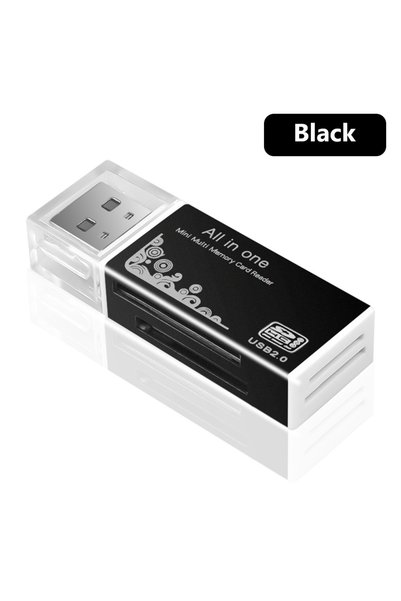 Choice قارئ بطاقات USB 2.0 أسود، قارئ بطاقات متعدد 4 في 1، محول ذاكرة لبطاقات...