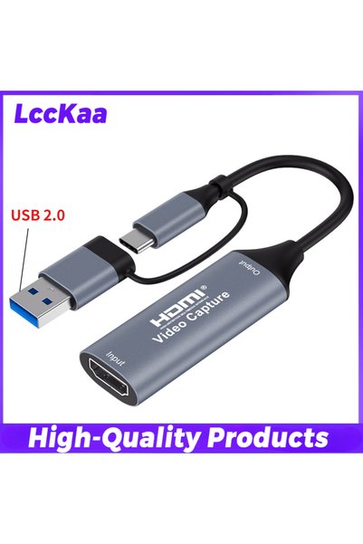 Choice بطاقة التقاط فيديو 4K عبر USB 2.0، من HDMI إلى USB 2.0/3.0/USB-C، 2 في...