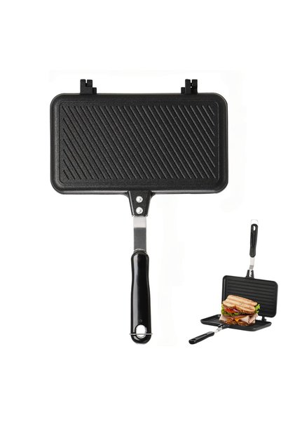 TERRIFI Sandwich Maker, Non-Stick Grill Panini Maker Pan, Stovetop Toasted Sa...