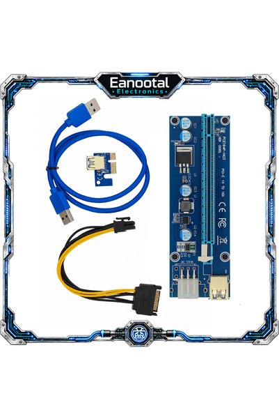 Choice VER009S-Blue: مجموعة بطاقة رفع GPU من PCIe 1X إلى 16X مع كابل USB 3.0 ...