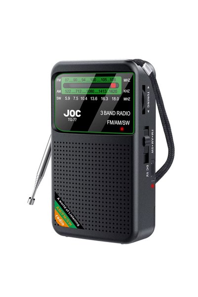 Choice راديو TG77Black المحمول الذي يدعم موجات FM/AM/SW، يعمل بالبطارية، ومست...