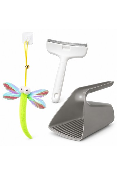 Busstier Kanat Diary – Cat Toy Set with Elastic Plush Tip, Comb, and Litter S...