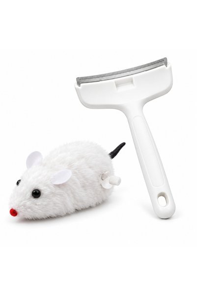 Busstier Velvet Island – Plush Wind-Up Mouse and Cat Toy Set with Comb