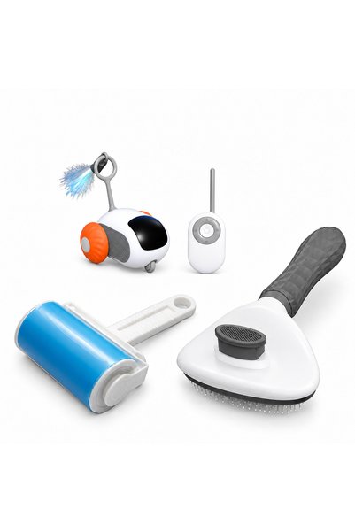 Busstier Rota Molası – Remote-Controlled Mini Car Cat Toy and Fur Remover, Co...