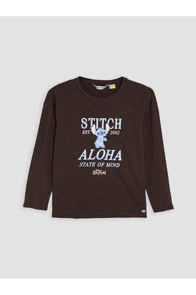 LC Waikiki LCW Young Brown Jersey-Blend Printed Long-Sleeve Women's Pajama To...