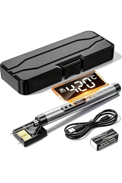 GENERAL طقم مكواة لحام صغيرة، مكواة لحام لاسلكية قابلة لإعادة الشحن عبر USB م...