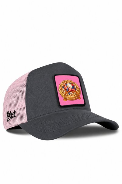 BlackBörk Șapcă Trucker antracit-roz cu logo Waffle