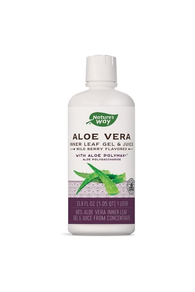 Nature's Way Supliment alimentar, Aloe vera (gel și suc) 60%, digestie optimă...