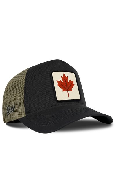BlackBörk Black-Khaki Cordura Trucker Cap with the Canada Logo