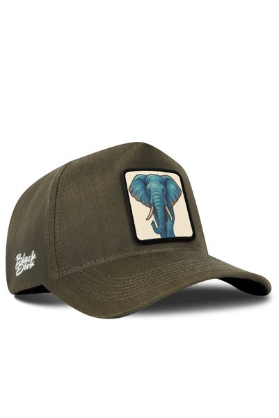 BlackBörk Cordura Khaki Baseball Cap with Elephant Logo