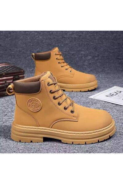 hanzhi Men Martin Boots High Top Thick Sole