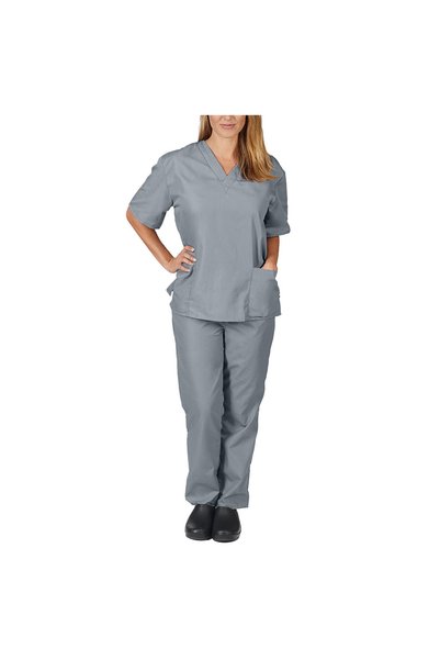 hanzhi Women V Neck Nursing Uniform Two Piece Set Polyester
