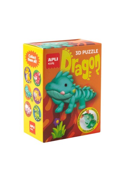 Aplı Puzzle educativ 3D, Dragonul TURCOAZ, de la 6 ani în sus