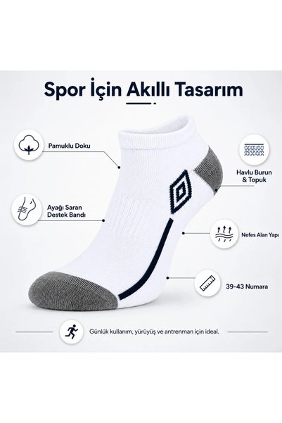 OGAA BAG Men's 3-Piece Sports Booties Socks 39-44 Cotton Towel Supported Ankl...