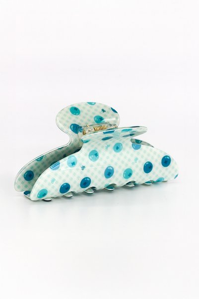 Nearsis Thick, Curved Blueberry-Patterned Buckled Hair Clip