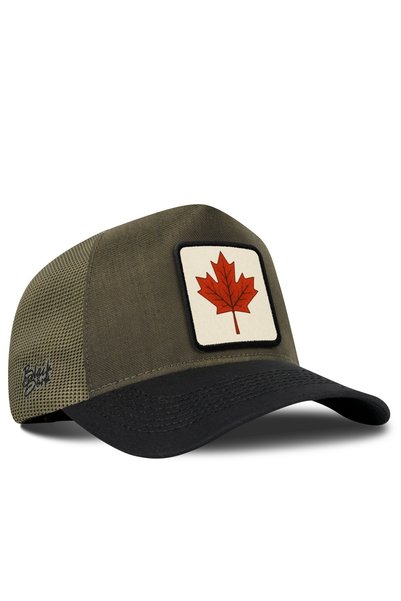 BlackBörk Black-Khaki Cordura Trucker Cap with the Canada Logo