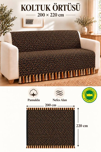 Efesan غطاء كنبة من القطن مقاس 200*220 سم، غطاء سرير، بطانية تلفزيون، غطاء صغ...