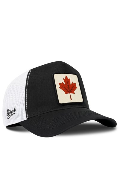BlackBörk Black-and-White Cordura Trucker Cap with the Canada Logo