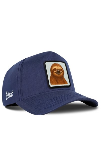 BlackBörk Navy Blue Cordura Baseball Cap with Sloth Logo