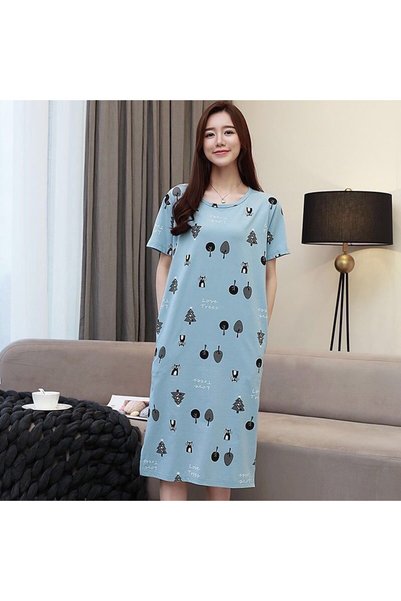 hanzhi Women Pajamas Summer Cartoon Pullover Breastfeeding