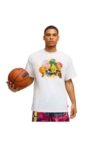 Puma HOOPTOPIA IS LIFE TEE 632882-01 Λευκό