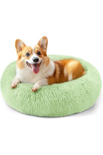 HALAMODO Soft Pet Bed Dog Cat Bed Comfortable Orthopedic Donut Cuddler Round ...