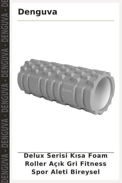 Denguva Delux Serisi Kısa Foam Roller Açık Gri Fitness Spor Aleti Bireysel