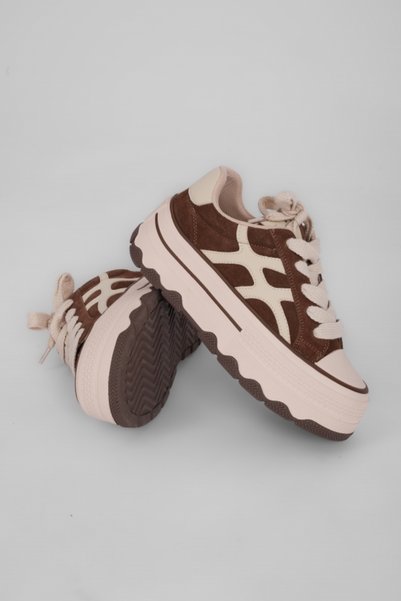 MY DERİ Guja Women's Suede Patterned Sneakers b4832