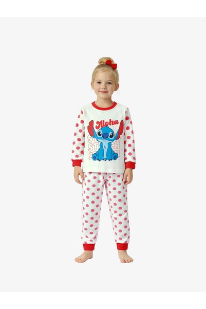 saray kids Πιτζάμες για κορίτσια από 100% βαμβάκι με εμπριμέ μοτίβο ραφών