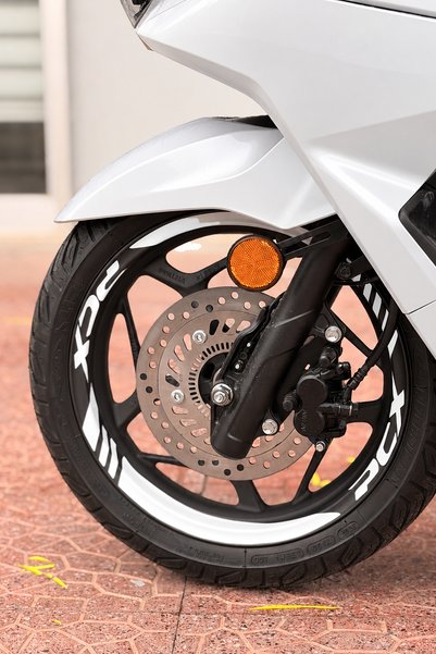 Banxtre Thick, Segmented + "PCX" Lettering Wheel Stripe Set for the Honda PCX...