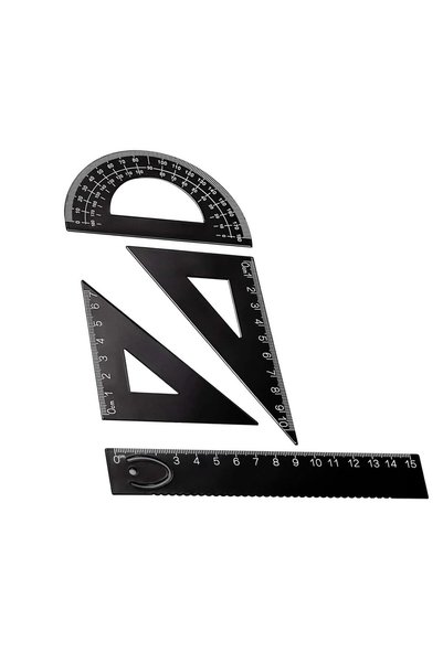Tazweeq 4 Pcs Metal Triangular Scale Ruler Set, Aluminum Architect Ruler