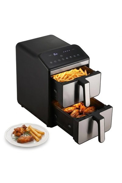 Royalstar Dual Basket Air Fryer, 9.6L Capacity, 2400W, 2 x 4.8L Vertical Draw...